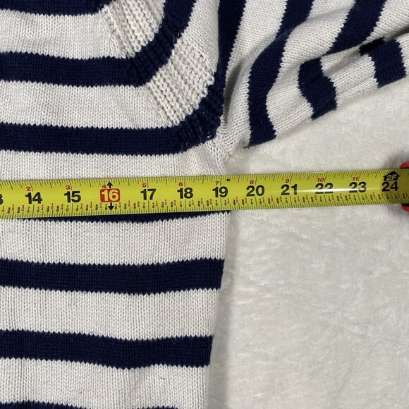 Abercrombie & Fitch White Navy Striped Collared Sweater Nautical Preppy Sz Small - Picture 5 of 7